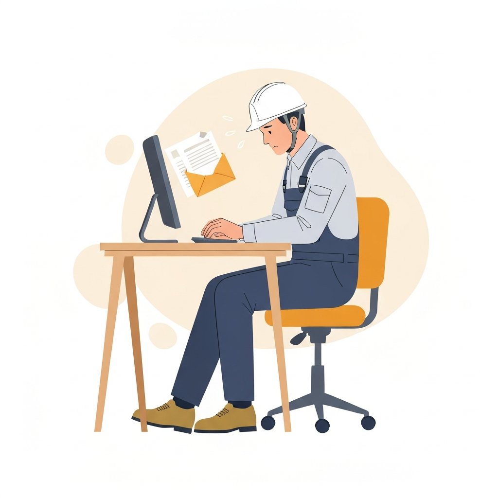 連絡が散らばる現場